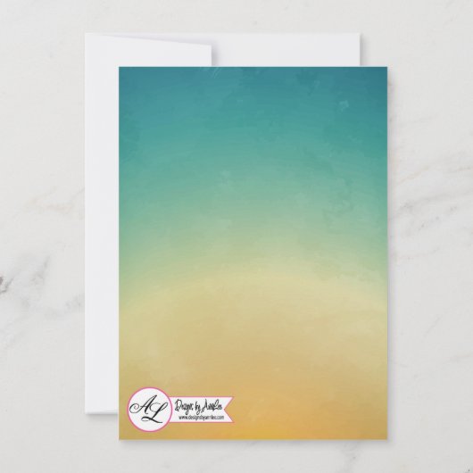 4.5x6.25 dank u kaart strand zonsondergang palmboo (Achterkant)