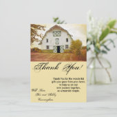 4.5x6.25 Dank u kaart Sunset Barn Country Rustic (Staand voorkant)