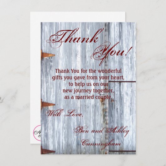 4.5x6.25 dank u kaart wit wassen hout schuur deur (Voorkant / Achterkant)