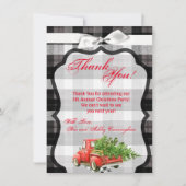 4.5x6.25 Dank u Kaart XMAS Vrachtwagen Kerstmis Bu (Voorkant)