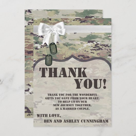 4.5x6.25 Hartelijk dank voor uw kaartleger OCP Cam Kaart (Voorkant / Achterkant)