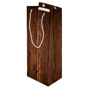 4.75lx4wx13h Wijn geschenkzak Schuur Hout Land Rus Cadeautas
