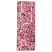 4.75lx4wx13h Wijn Gift Bag Roos Gold Glitter Cadeautas (Voorkant)