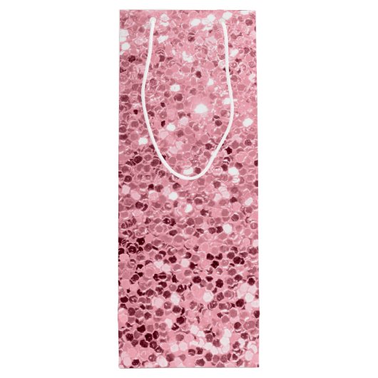 4.75lx4wx13h Wijn Gift Bag Roos Gold Glitter Wijn Cadeautas (Achterkant)