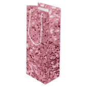 4.75lx4wx13h Wijn Gift Bag Roos Gold Glitter Wijn Cadeautas (Voorkant Gekanteld)