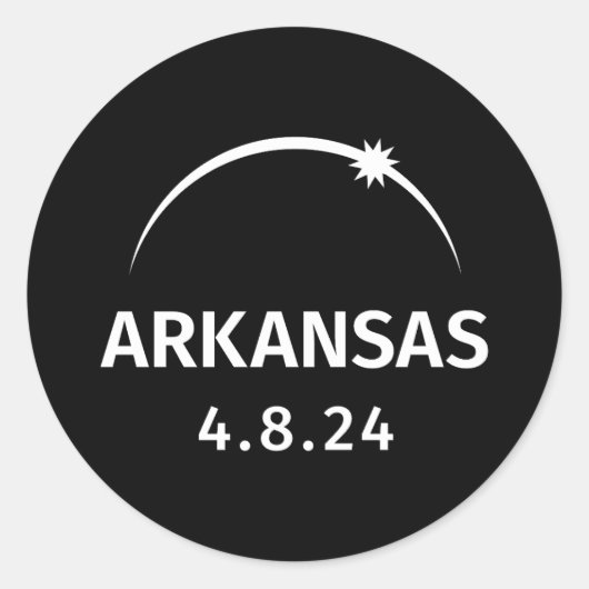 4.8.24 Zonsverduistering Arkansas Ronde Sticker (Voorkant)