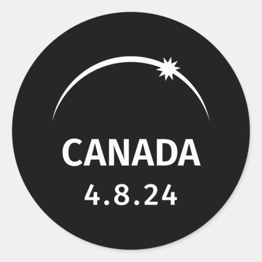 4.8.24 Zonsverduistering Canada Ronde Sticker (Voorkant)