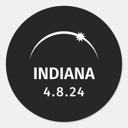 4.8.24 Zonsverduistering Indiana Ronde Sticker (Voorkant)