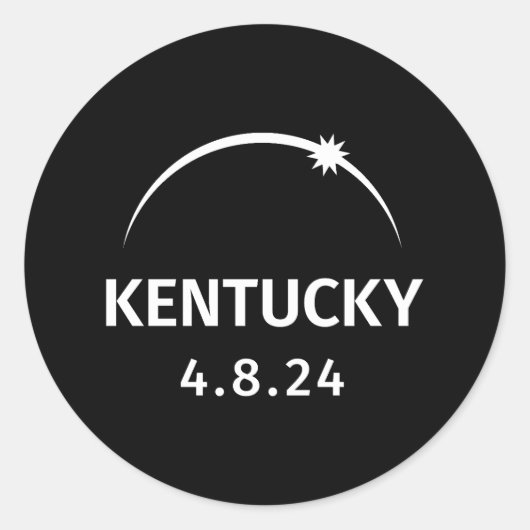4.8.24 Zonsverduistering Kentucky Ronde Sticker (Voorkant)