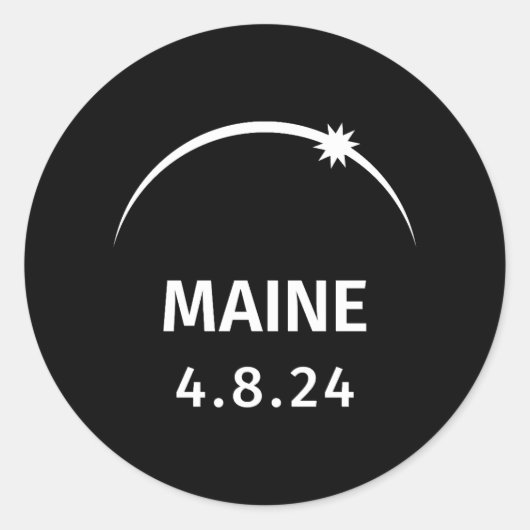 4.8.24 Zonsverduistering Maine Ronde Sticker (Voorkant)