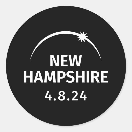 4.8.24 Zonsverduistering New Hampshire Ronde Sticker (Voorkant)