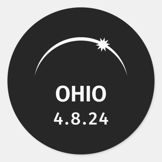 4.8.24 Zonsverduistering Ohio Ronde Sticker (Voorkant)