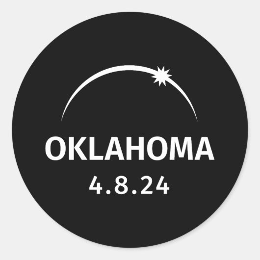 4.8.24 Zonsverduistering Oklahoma Ronde Sticker (Voorkant)