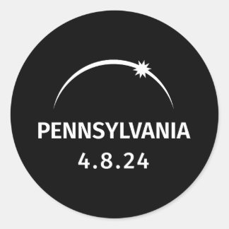 4.8.24 Zonsverduistering Pennsylvania Ronde Sticker