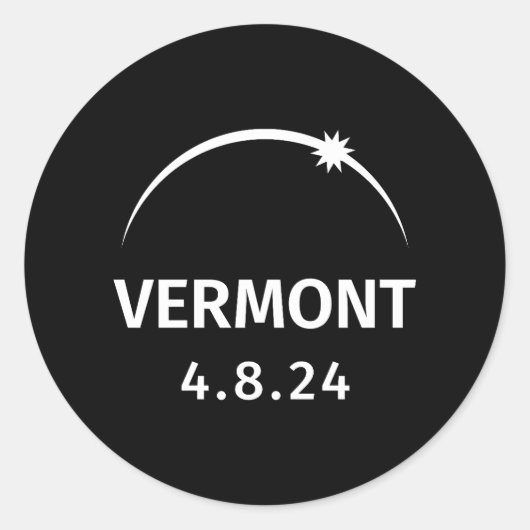4.8.24 Zonsverduistering Vermont Ronde Sticker (Voorkant)