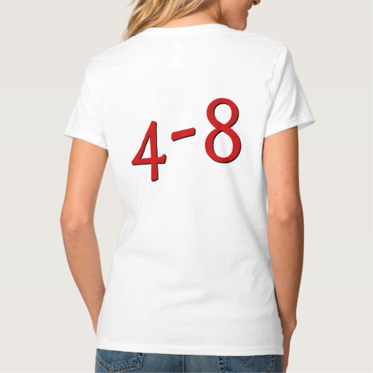 4-8T-shirt (Dames, wit) T-shirt (Achterkant)