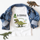 4-a-saurus Schattigee dinosaurus naam 4e verjaarda Kinder Shirts