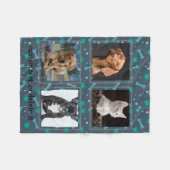 4 Aangepast fotocollage Dog Pet Aangepast Fleece Deken (Voorkant (Horizontaal))