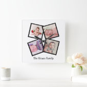 4 Aangepast fotocollage Vierkante Klok (Huis)