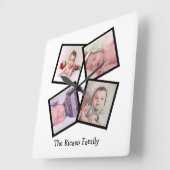 4 Aangepast fotocollage Vierkante Klok (Hoek)