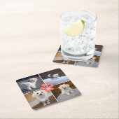 4 Aangepast plaatje Foto roze poten monogrammen Kartonnen Onderzetters (Insitu)