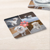 4 Aangepast plaatje Foto roze poten monogrammen Kartonnen Onderzetters (Schuin)