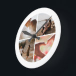 4 Aangepaste foto-inkolling op maat Ronde Klok<br><div class="desc">Creëer een aangepaste foto-inkeping op maat van 4 foto-wandklok van Ricaso</div>