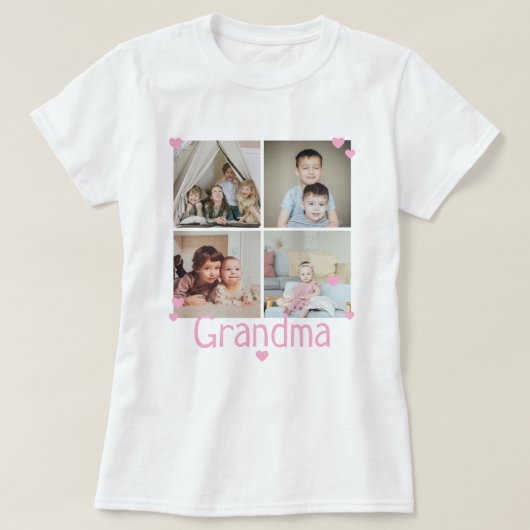 4 Aangepaste foto-inkolling op maat T-shirt (Design voorkant)