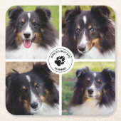 4 Aangepaste foto's voor selectieve foto's Sjabloo Kartonnen Onderzetters (Voorkant)