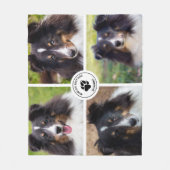 4 Aangepaste huisdierfoto's Collage sjabloon & tek Fleece Deken (Voorkant)