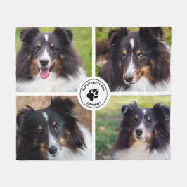 4 Aangepaste huisdierfoto's Collage sjabloon & tek Fleece Deken