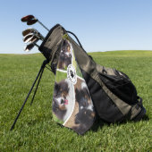 4 Aangepaste huisdierfoto's collagesjabloon en tek Golfhanddoek (Groen)
