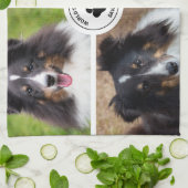 4 Aangepaste huisdierfoto's collagesjabloon en tek Theedoek (Gevouwen)