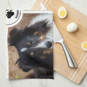 4 Aangepaste huisdierfoto's collagesjabloon en tek Theedoek (Quarter Fold)