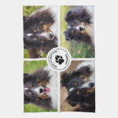 4 Aangepaste huisdierfoto's collagesjabloon en tek Theedoek (Verticaal)