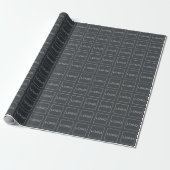 4 aangepaste logo's, bedrijfslogo op koolstofgrijs cadeaupapier (Uitgerold)