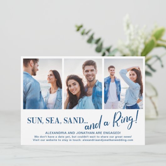 4 Aankondiging van Photo Sun Zee Sand Verloving (Staand voorkant)