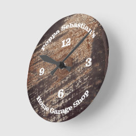 4 Aantal Rusty Black Patina Workshop Garage Ronde Klok