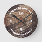 4 Aantal Rusty Black Patina Workshop Garage Ronde Klok (Voorkant)