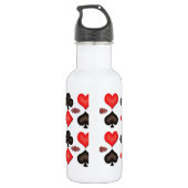 4 Aces-afspeelkaarten Patroon 16oz Waterfles (Achterkant)