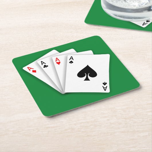 4 Aces Onderzetter set (Schuin)