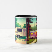 4 afbeelding camping trailer relaxing scène koffie mok (Midden)