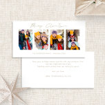 4 Afbeeldingen Fotostrip Goud Script Vrolijk Kerst Feestdagenkaart<br><div class="desc">Collage 4 Afbeeldingen Fotostrip Goud Script Vrolijk kerstfeest. Digitaal beschikbaar en geprint. Modern en minimalistisch,  met een stijlvol setscript voor Merry Christmas. Vervang de sample afbeeldingen door je eigen leuke afbeeldingen en personaliseer de rest van de woorden aan elke kant zoals vereist.</div>
