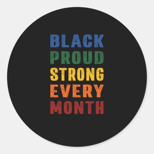 4 Afrikaanse Amerikaanse zwarte roer Sterke zwarte Ronde Sticker (Voorkant)