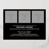 4 Afstuderen Foto's met Afstudeerder Party Folie Uitnodiging (Achterkant)