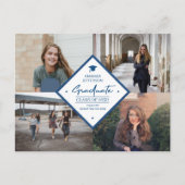 4 afstuderen voor fotocollage modern elegant scrip aankondigingskaart (Voorkant)