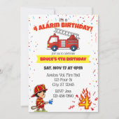 4 Alarm Brandweerman 4e Verjaardag Kaart (Voorkant)