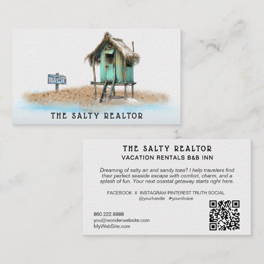 *~* 4 AP13 REALATOR Beach Rentals B&B Inn Visitekaartje (Voorkant / Achterkant)