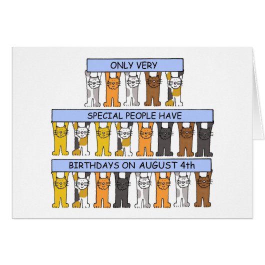 4 augustus Cartoon Katten (Voorkant Horizontaal)