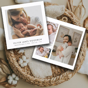 4 Baby Foto's Collage geboorte aankondiging